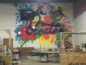 image of mural at newmarket's makerspace