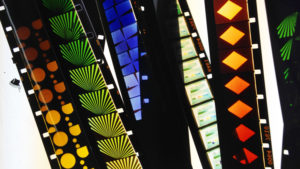 multi coloured film strips